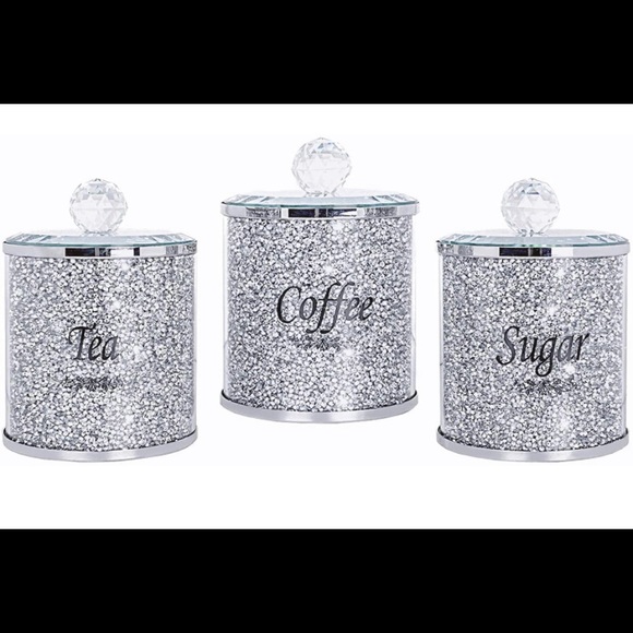 Kitchen Canister Set Sparkly Bling New